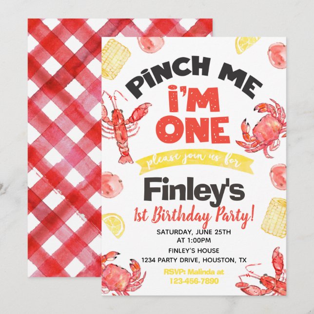 Invitation à l'anniversaire de l'écrevisse | 1er a (Devant / Derrière)