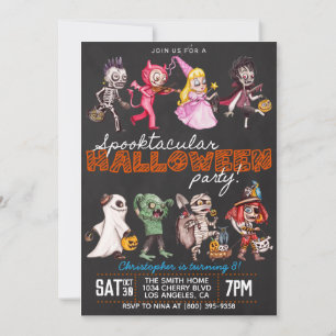 Invitation à l'anniversaire de l'Halloween Spookta