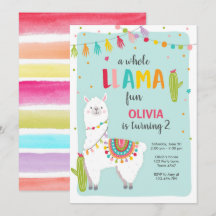 Invitation à l'anniversaire de Llama Fun