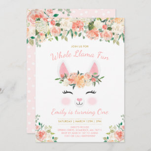 Invitation à l'anniversaire de Llama Fun Party