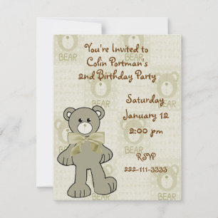 Invitation à l'anniversaire de l'Ours de Teddy