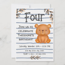 Invitation à l'anniversaire de l'ours en peluche