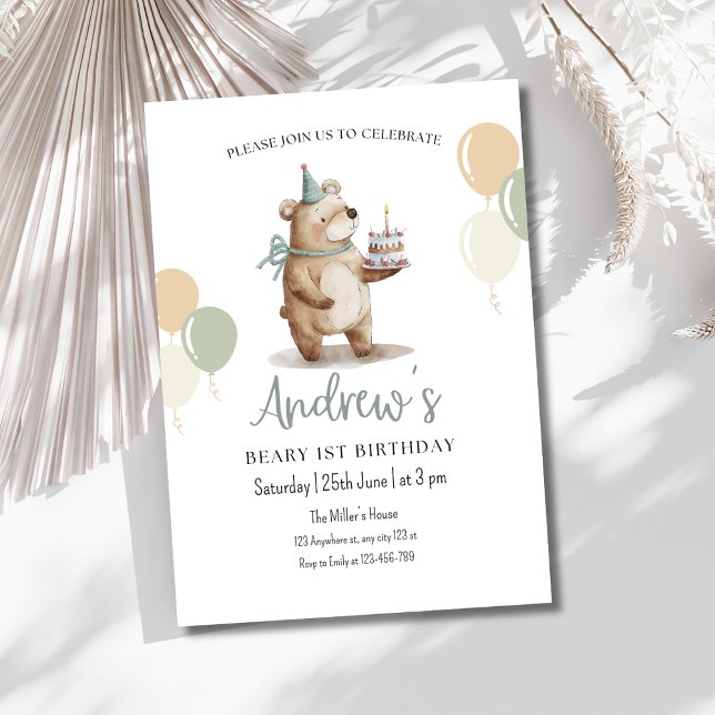 Invitation à l'anniversaire de l'ours en peluche,  (Créateur téléchargé)
