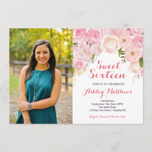 Invitation à l'anniversaire de l'Sweet sixteen ros