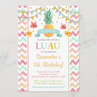 Invitation à l'anniversaire de Luau, Invitation à 