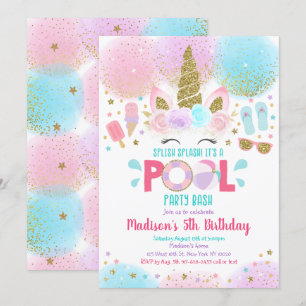 Invitation à l'anniversaire de l'Unicorn Pool Part