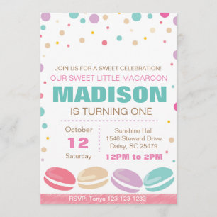 Invitation à l'anniversaire de Macaroon