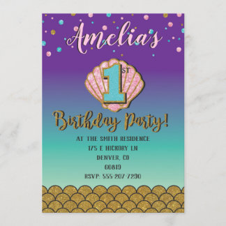 Invitation à l'anniversaire de Mermaid