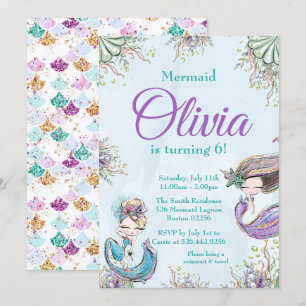 Invitation à l'anniversaire de Mermaid