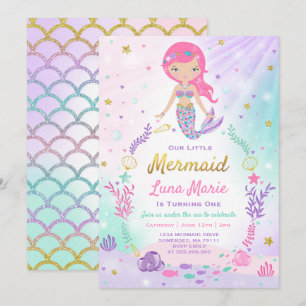 Invitation à l'anniversaire de Mermaid sous le Sea