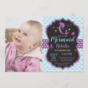 Invitation à l'anniversaire de Mermaid sous le Sea