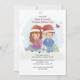 Invitation à l'anniversaire de Noël des enfants