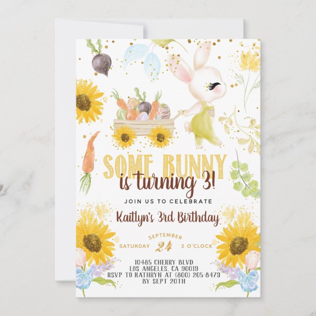 Invitation à l'anniversaire de Pâques de Bunny (Devant)