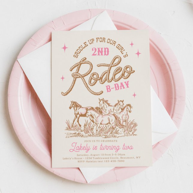 Invitation à l'anniversaire de Pink Cowgirl (Créateur téléchargé)