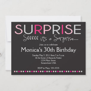 Invitation à l'anniversaire de Pink Surprise