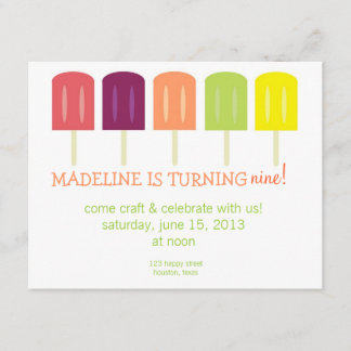 Invitation à l'anniversaire de Popsicle