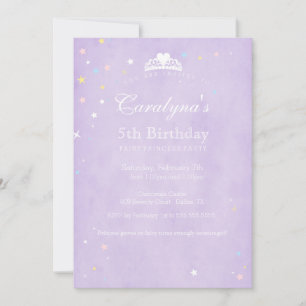 Invitation à l'anniversaire de Princess Purple Fai