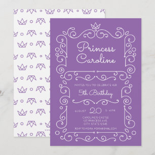 Invitation à l'anniversaire de Purple Princess Scr