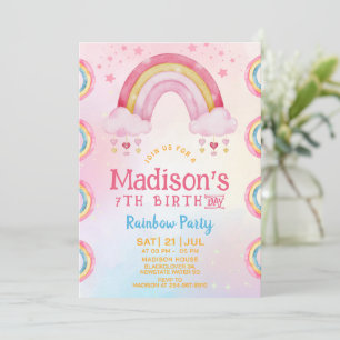 Invitation à l'anniversaire de Rainbow Party