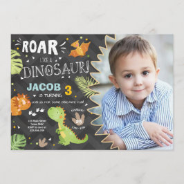 Invitation à l'anniversaire de Roar Dinosaur Dino