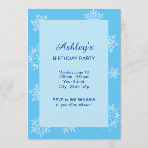 Invitation à l'anniversaire de Snowflake