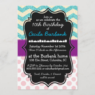 Invitation à l'anniversaire de Sparkles & Pois