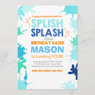 Invitation à l'anniversaire de Splish Splash