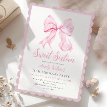 Invitation à l'anniversaire de Sweet sixteen de Bo