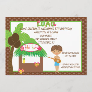 Invitation à l'anniversaire de Tiki Hut pour les g