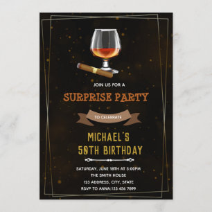Invitation à l'anniversaire de vin et de cigare