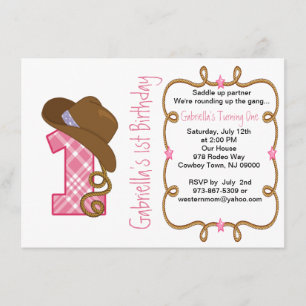 Invitation à l'anniversaire de Western Big One Gir