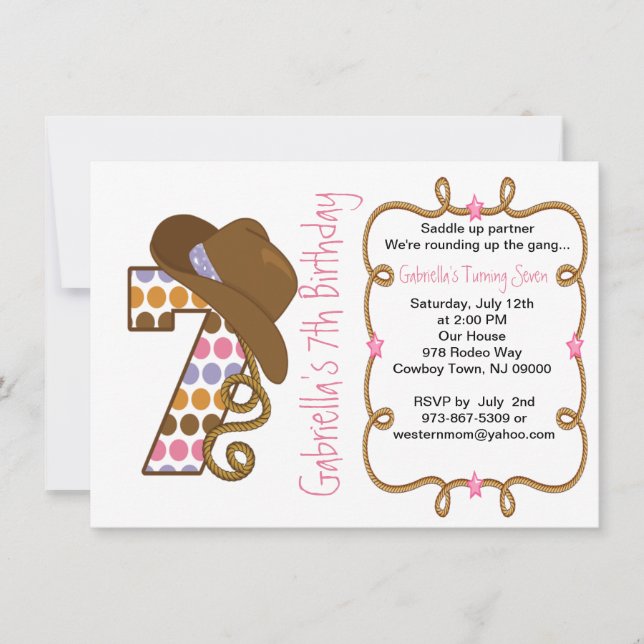 Invitation à l'anniversaire de Western Big Seven G (Devant)