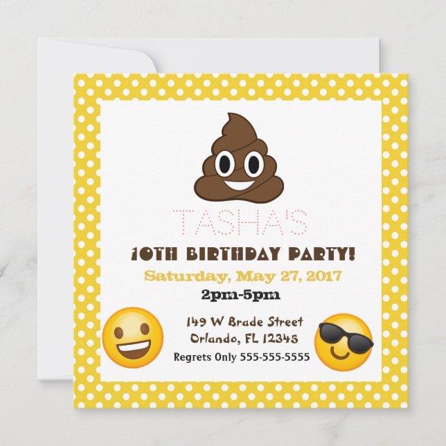 Invitation à l'anniversaire d'Emoji (Devant)