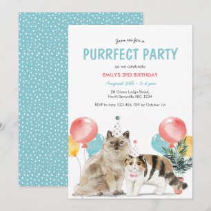 Invitation à l'anniversaire des chats Puurfect