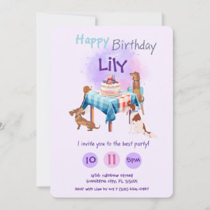Invitation à l'anniversaire des chiens