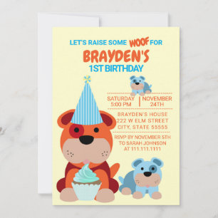 Invitation à l'anniversaire des enfants chiots