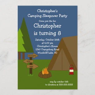 Invitation à l'anniversaire des garçons du camping
