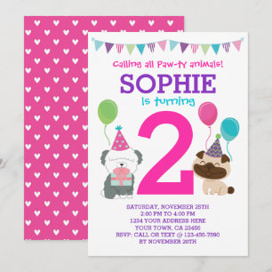 Invitation à l'anniversaire des marionnettes pour 