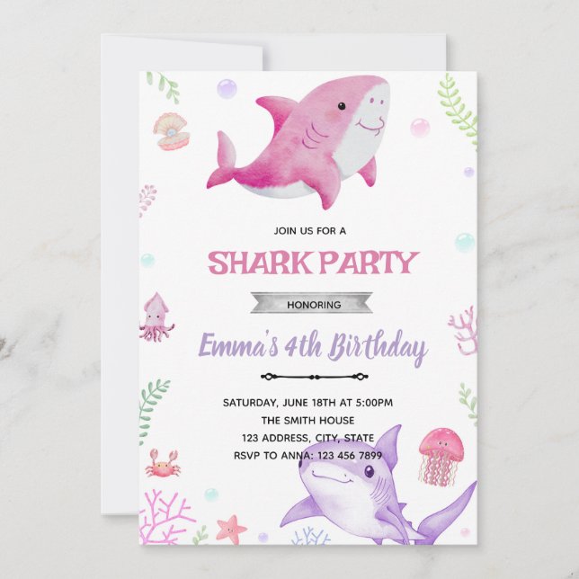Invitation à l'anniversaire des requins (Devant)