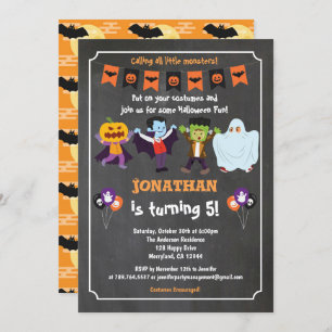 Invitation à l'anniversaire d'Halloween pour les e