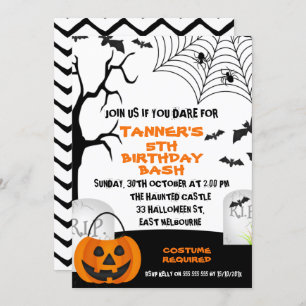 Invitation à l'anniversaire d'Orange Black Hallowe