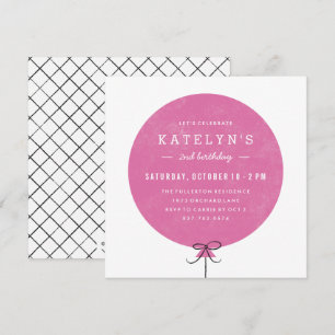 Invitation à l'anniversaire du ballon - Fuchsia