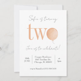 Invitation à l'anniversaire du ballons minimal