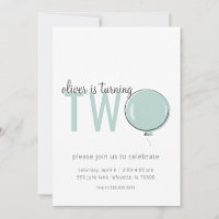 Invitation à l'anniversaire du ballons minimaliste