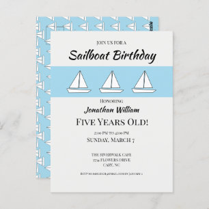 Invitation à l'anniversaire du bateau à voile