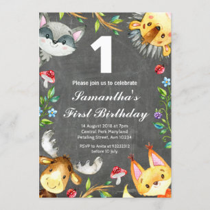 Invitation à l'anniversaire du bois de Chalkboard