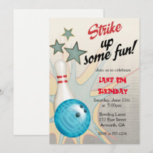 Invitation à l'anniversaire du Bowling Retro