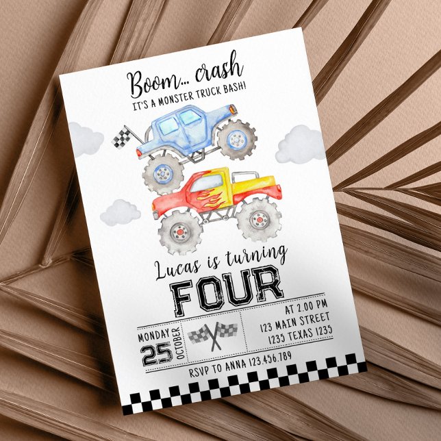 Invitation à l'anniversaire du Camion Monster (Créateur téléchargé)