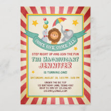 Invitation à l'anniversaire du carnaval de cirque 