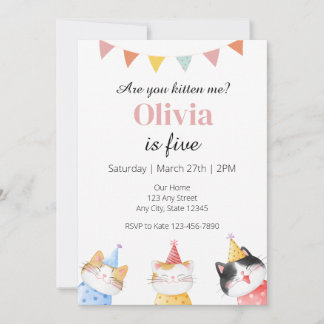 Invitation à l'anniversaire du chat, vous me chatt